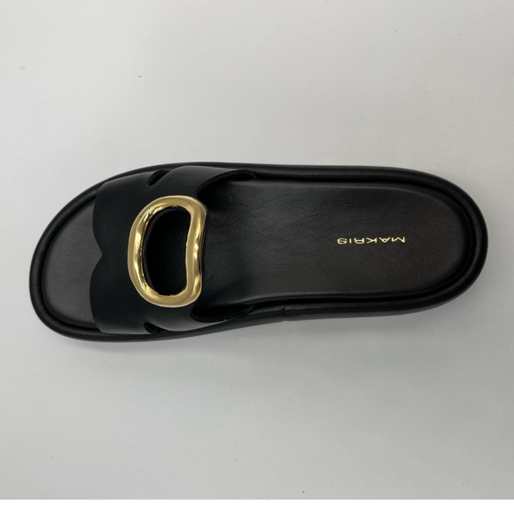 Markis Black Sandal with Gold Accent size 6 - Picture 3 of 3